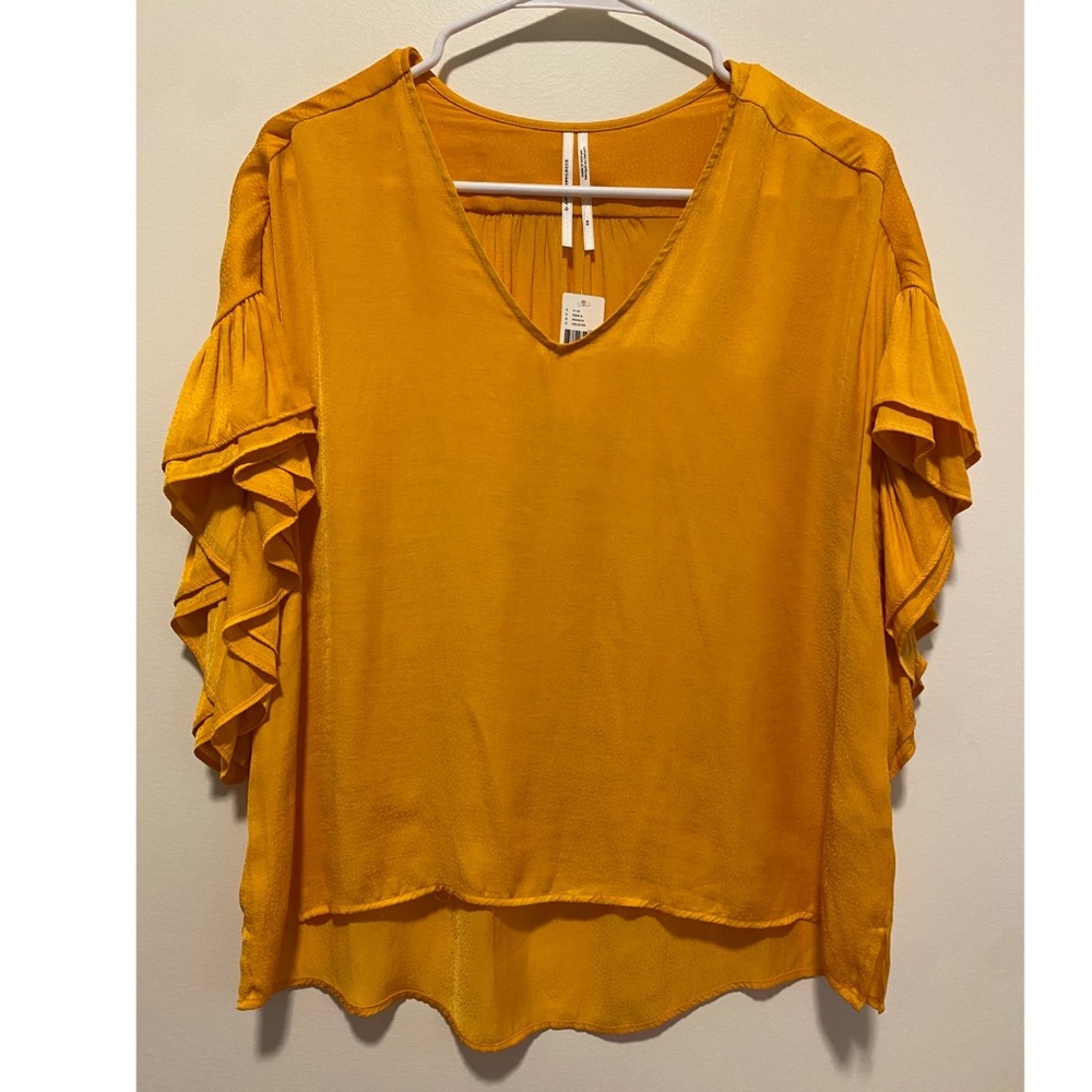 NWT Anthropologie Flowy Yellow Top